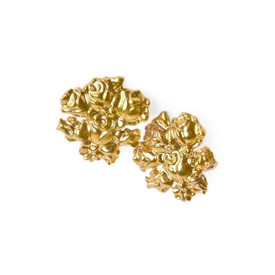 Gold Baroque Roses Earrings