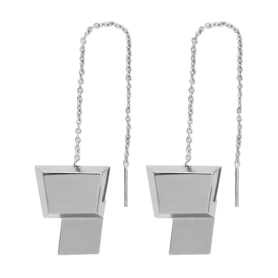 BOXES Chain Earrings - Palladium