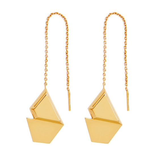 OPTICAL Chain Earrings - Gold
