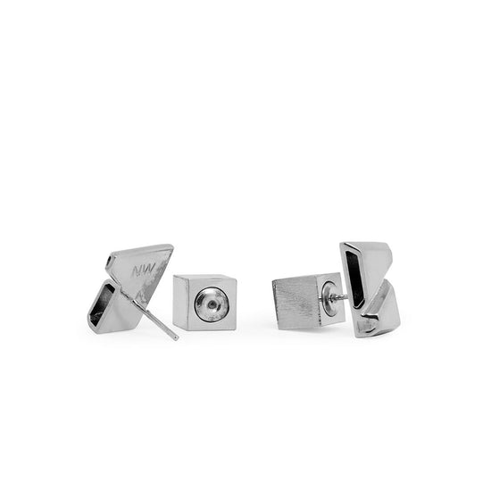 BOXES Pin Earrings - Palladium