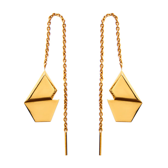 OPTICAL Chain Earrings - Gold