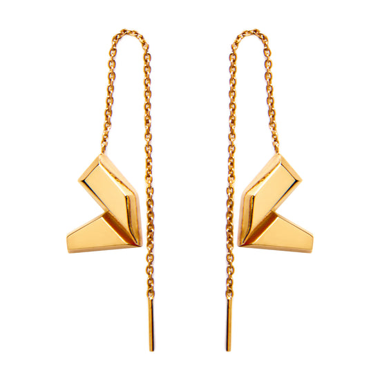 UK Chain Earrings - Gold