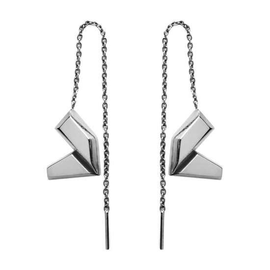 UK Chain Earrings - Palladium